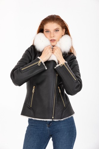 Giacca donna shearling nera