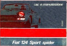 FIAT 124  SPORT Spider -  TERZA SERIE -   USO E MANUTENZIONE – Driver’S Handbook