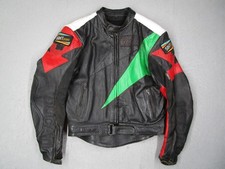 Giacca Moto Pelle Vintage Ducati Sint 2000 Uomo Grande Nera AGV Sport Racing