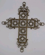 Antica Croce Da Parete In Ferro Battuto Martellato 35,5x30 cm Spessore 1 cm