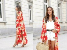 ZARA RARE! BOHO CORAL MAXI