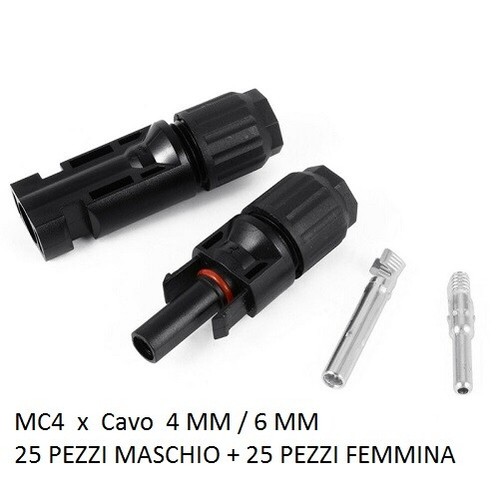 Connettori maschio 25 - maschio, +