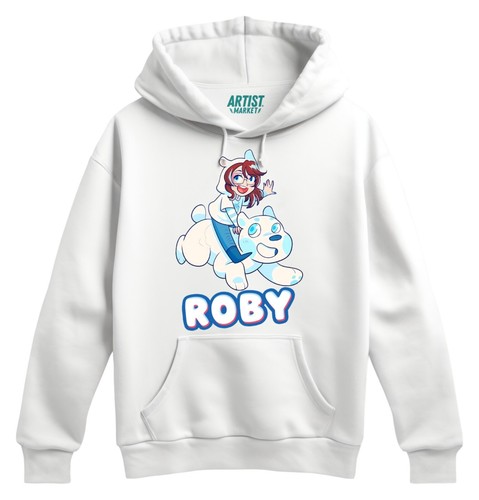 Felpa bianca cappuccio roby - felpa,