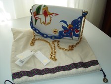 Borsa a tracolla TORY BURCH borsa cross-body "KIRA painting IRIS" pelle bianca nuova