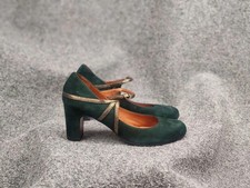 Scarpe Chie Mihara Design Tacchi Eleganti Pelle Verde Scamosciata