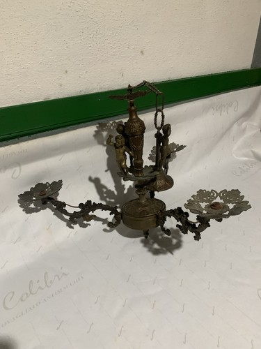 Lampadario bronzo ottone - e,
