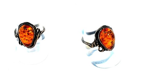 Anello ambra argento - anello, in