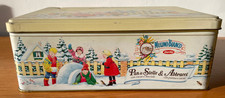 SCATOLA DI LATTA BISCOTTI MULINO BIANCO GIOCHI D'INVERNO CM 28,5 X 18,5 X 10
