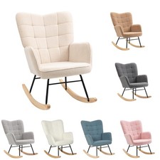 HOMCOM Sedia a Dondolo Poltrona Poltrona Relax fino a 120 kg, Poliestere