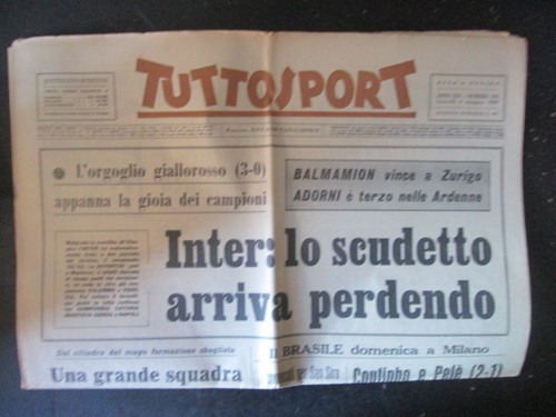 Tuttosport 123 1963 inter roma - 123,