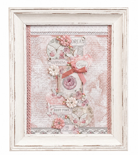 Rosa farfalla con cornice - e,