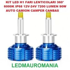 KIT LED H1 LUCI A LAMPADE 360°GRADI 90W SPECIFICO AUTO FARO LENTICOLARE CANBUS