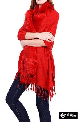 Scialle con eco pelliccia - scialle,