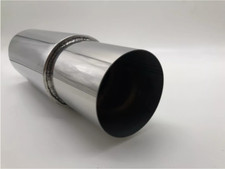 SCARICO SPORTIVO AUTO MARMITTA UNIVERSALE ACCIAIO CROMATO DIAMETRO 90 SILVER CAR