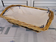 CESTO VIMINI CON TESSUTO INTERNO PER PACCO REGALO ESPOSITORE CONTENITORE