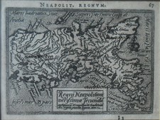 1598 Napoli Campania Puglia Calabria Ortelius A bulin incisione Ph Galle vintage