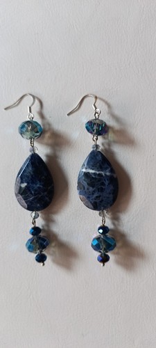 Orecchini pendenti vintage blu - orecchini,