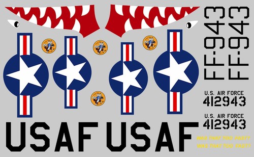 Set stickers usaf mustang p51 - stickers,