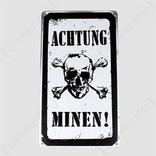 VINTAGE ACHTUNG MINEN segno