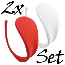2 Perizoma Invisibile Senza Fasce C-String C-Slip Intimo Donna 1 BIANCO 1 ROSSO