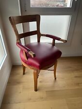 Sedia da barbiere anni 40 in legno ed imbottiture in pelle