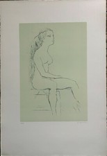 Ugo Capocchini litografia Nudo 1977 65x46 firmata numerata pubblicata Bisonte