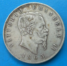 Italie Italia 5 lire 1865 N BN