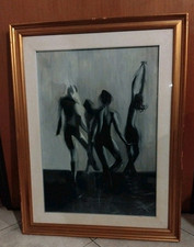 BALLO MODERNO/OLIO SU TELA/1974/CM.50X70+CORNICE/FIRMA ILLEGIBILE PURE RETRO