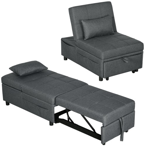 Homcom poltrona letto singolo - poltrona,