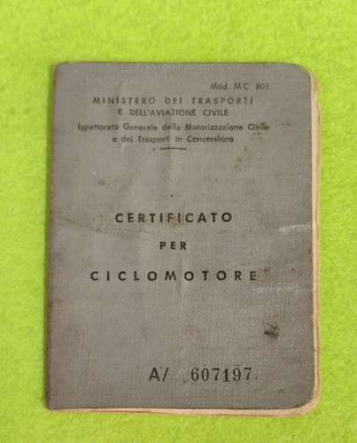 Libretto originale certificato - libretto,