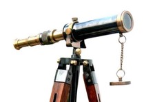 Brass Telescope With Wooden