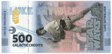 500 GALACTIC CREDITS OFFICIAL DISNEY STAR WARS BANKNOTE SKYWALKER 2025 FDS
