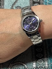 Orologio Donna Bambina 28mm sunburst Brillanti Gioiello bracciale tip oyster