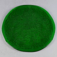 Piatto Natale Vetro Verde Con