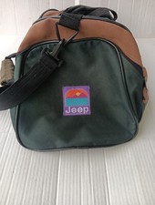 Borsone Jeep vintage anni 90 attrezzatura da viaggio verde nero e marrone 18x10x10 usato in ottime condizioni