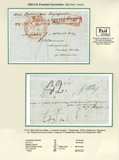 MTM346 1855 TRANSATLANTICO COPERTINA A PAGAMENTO LOMBARDIA VENEZIA x USA PRUSSIANA POSTA CHIUSA