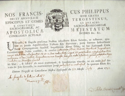 Documento antico del 1782 - antico,