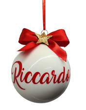 Pallina di natale Bianca IN VETRO 10 cm personalizzata con nome o scritta