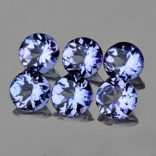 Tanzanite 3,50 mm 6 pezzi rotonda AAA fuoco naturale viola blu (impeccabile-VVS)