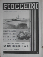 FIOCCHINI OFFICINE NAUTICA ELICHE NAVI REGIA MARINA 1940 ADVERTISING PUBBLICITA