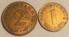 1 E 2 REICH PFENNIG 1938 J F ALTA CONSERVAZIONE 2 MONETE