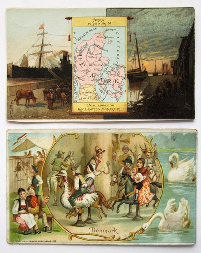 1889 danimarca antica mappa - 1889/93,