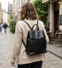 Zaino in pelle da donna nero