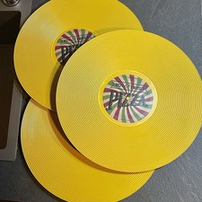 Piatti Pizza Sottopiatti Vinile Giallo Dischi 30 Cm Originali Foodesign
