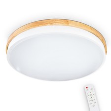 HOFSTEIN Dervio Lampada da Soffitto Lampada da Soffitto in metallo/legno/plastica Bianco/Naturale