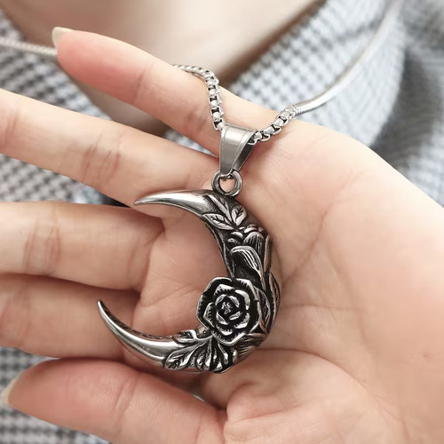 Collana rosa luna gioielli - luna,