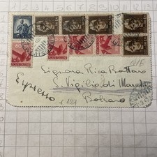 Biglietto Espresso 1946 Vari Francobolli Poste Italiane Bolzano Sondrio Timbri