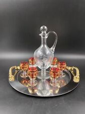 Servizio set Bicchiere shot Vodka Grappa alcolici vetro Murano incisione oro
