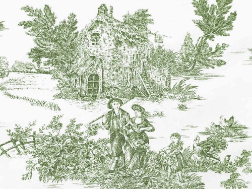 Toile jouy verde resinato - jouy,