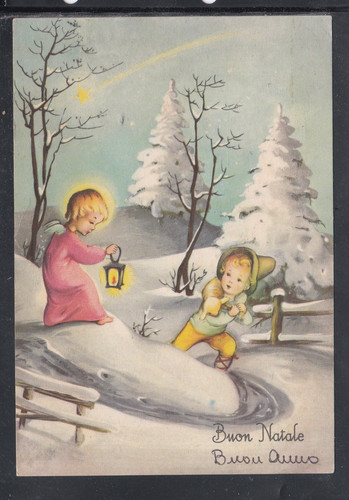 Cartolina buon natale - buon,